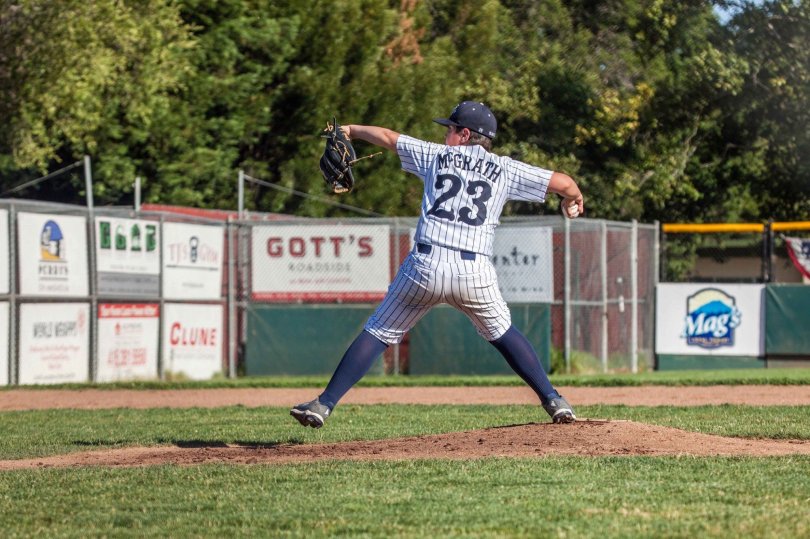 2019 All-Stars - Tournament - McGrath Pitch Sean McGrath throws a pitch while playing for the Novato North Little League team.